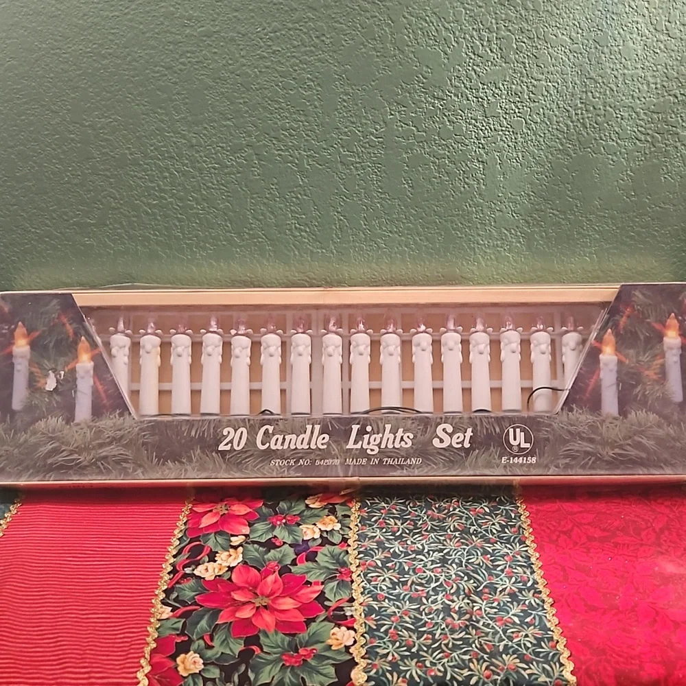 Vintage String Candle Lights 20 Light Set Christmas